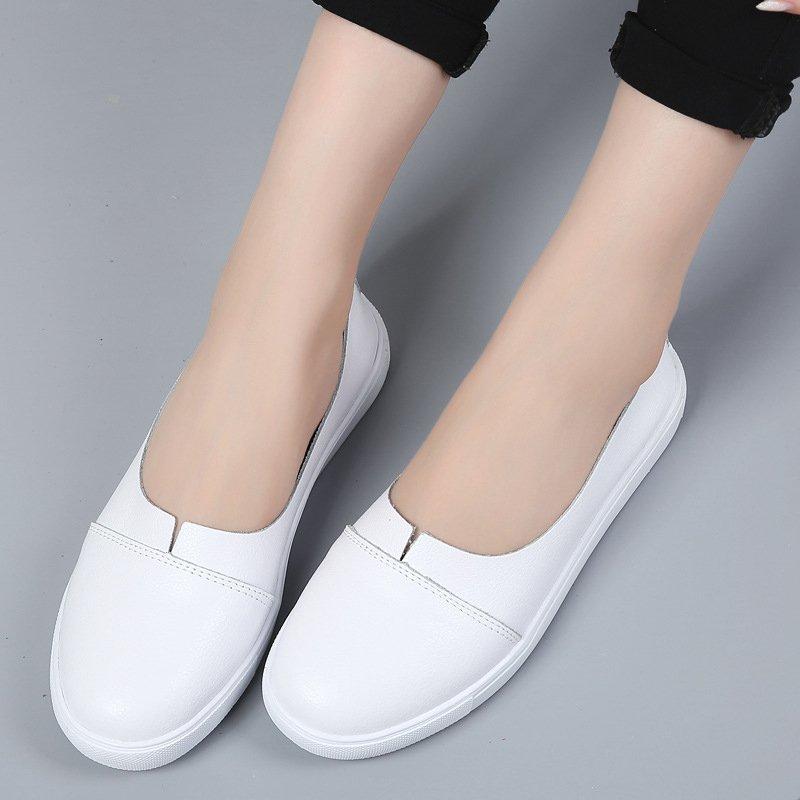 Women PU Flats Casual Comfort Slip On Plus Size Shoes