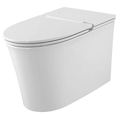 Right Height Elongated Low-Profile Toilet with Seat, White