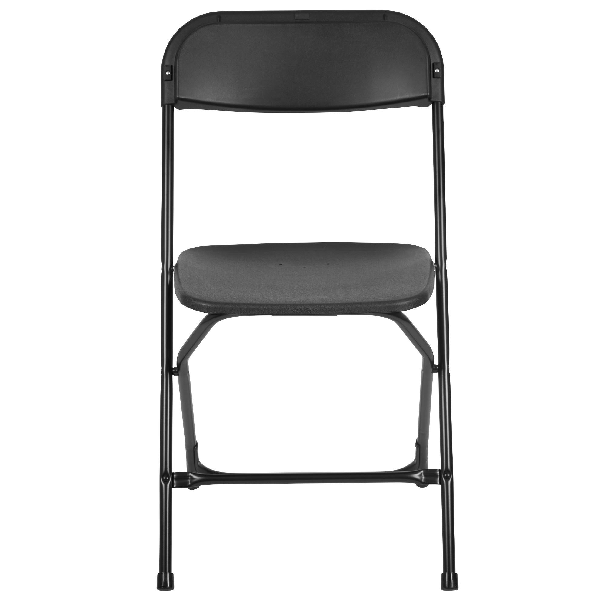 Flash Furniture Hercules Plastic Armless Folding Chair, Black, 4/Pack