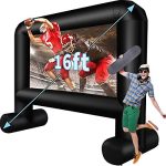 16 Feet Inflatable Movie Screen with Front and Rear Projection for Home