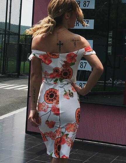 Print Floral Strapless Mini Dress