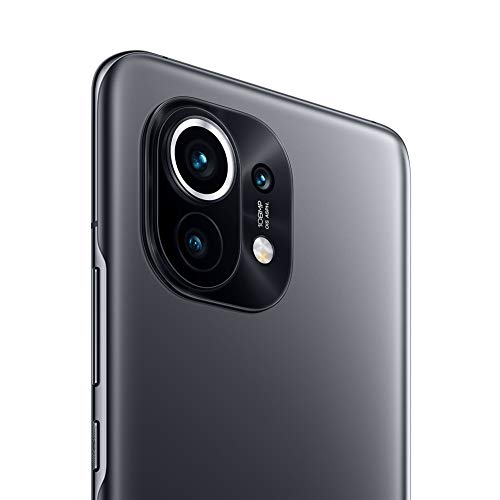 小米 Mi 11 5G - 智能手机 8GB+256GB,6.8英寸 WQHD+ AMOLED 四弧形点显示屏,Snapdragon 88,108MP + 13MP + 5MP 三重摄像头,46000mAh,午夜灰(官方版) + 2年小米保修)