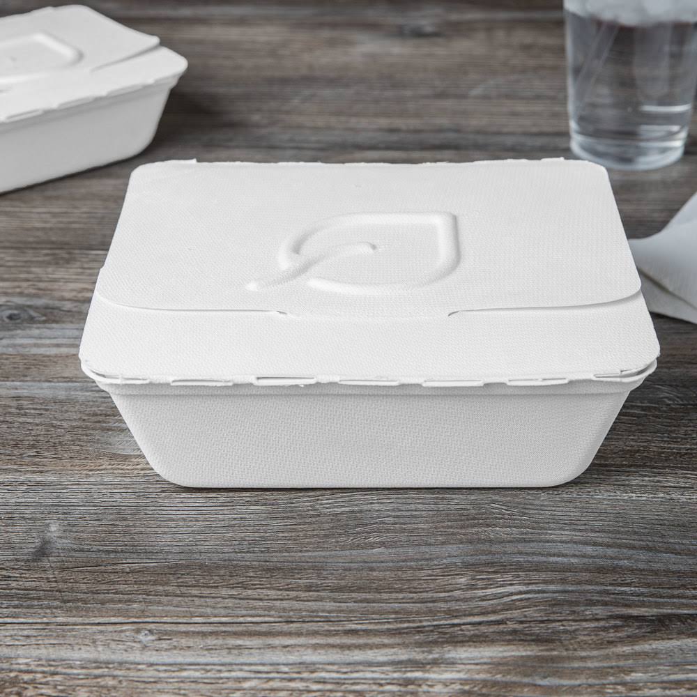 Eco-Products Folia 58-oz. Sugarcane Takeout Container / 150-ct. Case