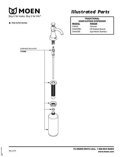 Kitchen Soap Dispenser with Above the Sink Refillable Bottle, Spot Resist Stainless