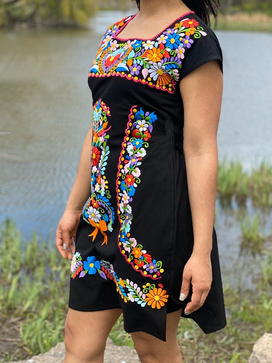 Casual Printed Tribal Short Sleeve Dresses