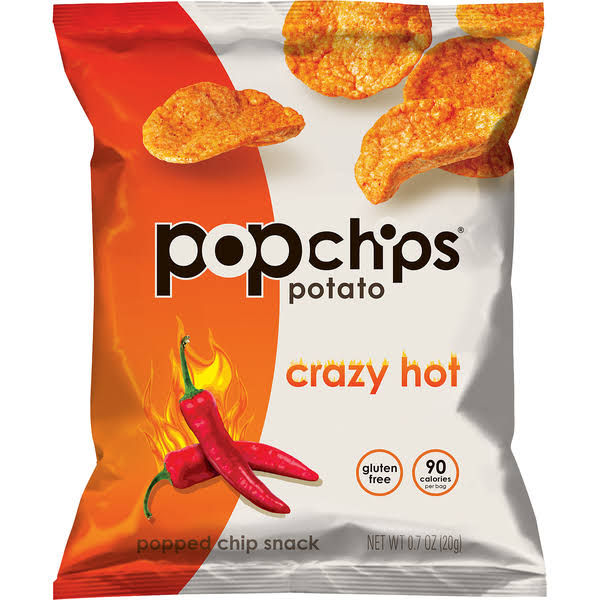 Popchips Popped Chip Snack, Potato, Crazy Hot - 0.7 oz