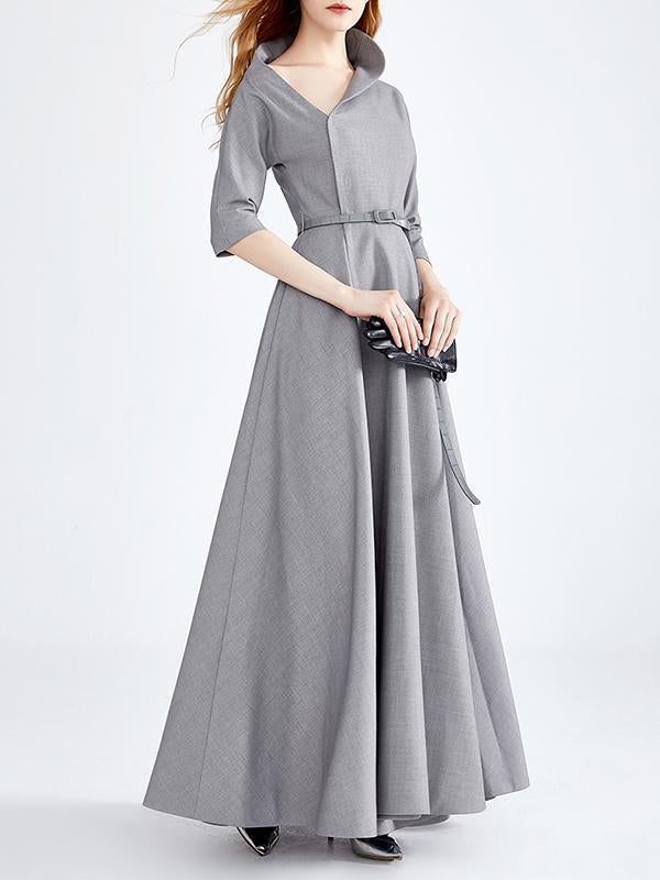 Fashion Irregular Collar Sexy Long Evening Dress