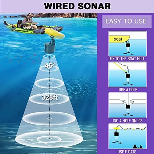 LUCKYLAKER Water Handheld Fish Finder Boat Wireless Transducer Fish Finders