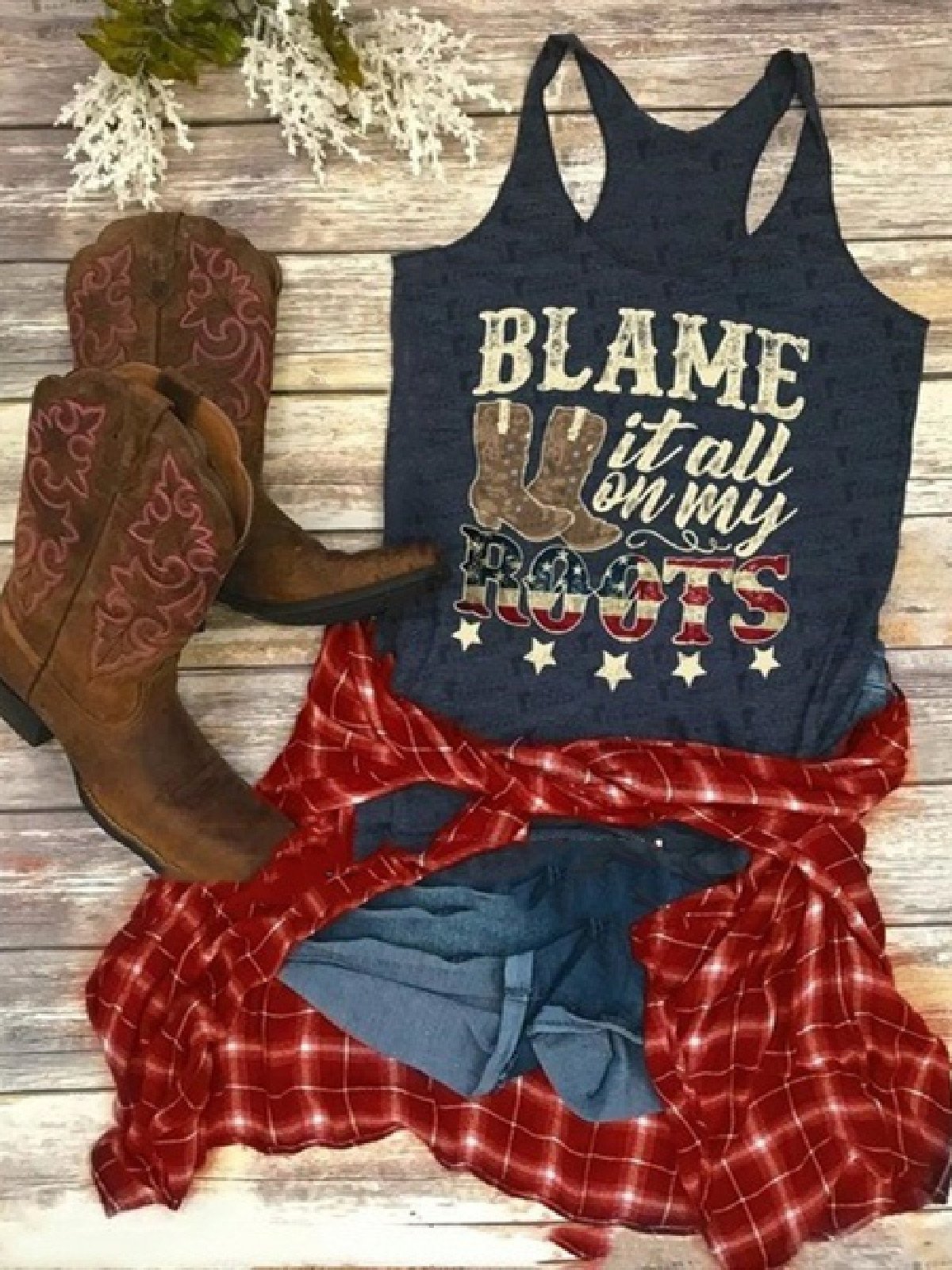 Floral-Print Letter Cotton-Blend Casual Shirts & Tops