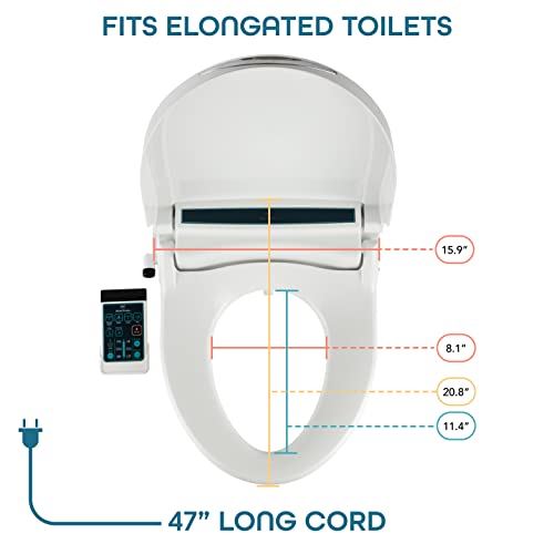 Bidet Heated Smart Toilet Seat with Unlimited Heated Water, Wireless Remote