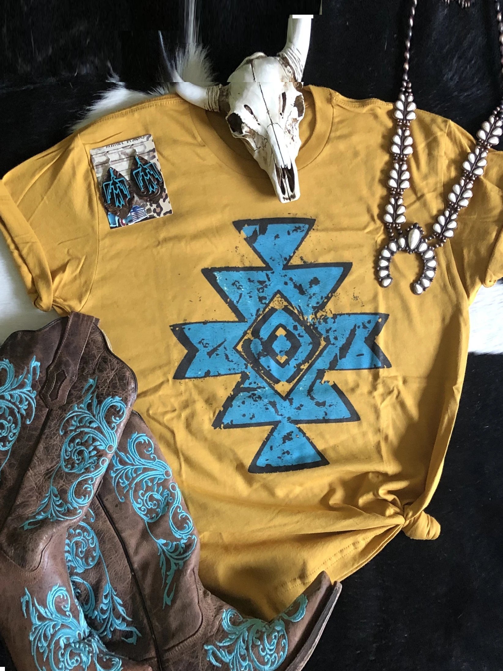 Yellow Short Sleeve Shift Printed Cotton Shirts & Tops