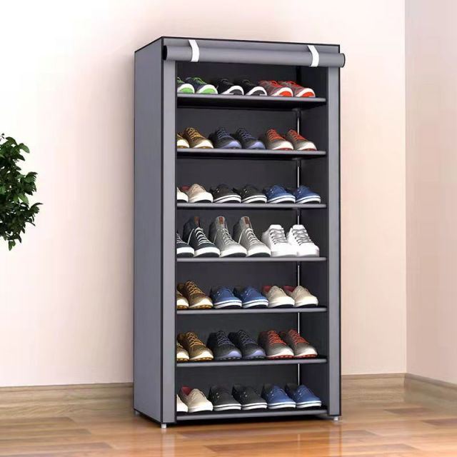 Simple Shoe Rack Multi-layer Steel Pipe Assembly Dustproof Shoe Cabinet