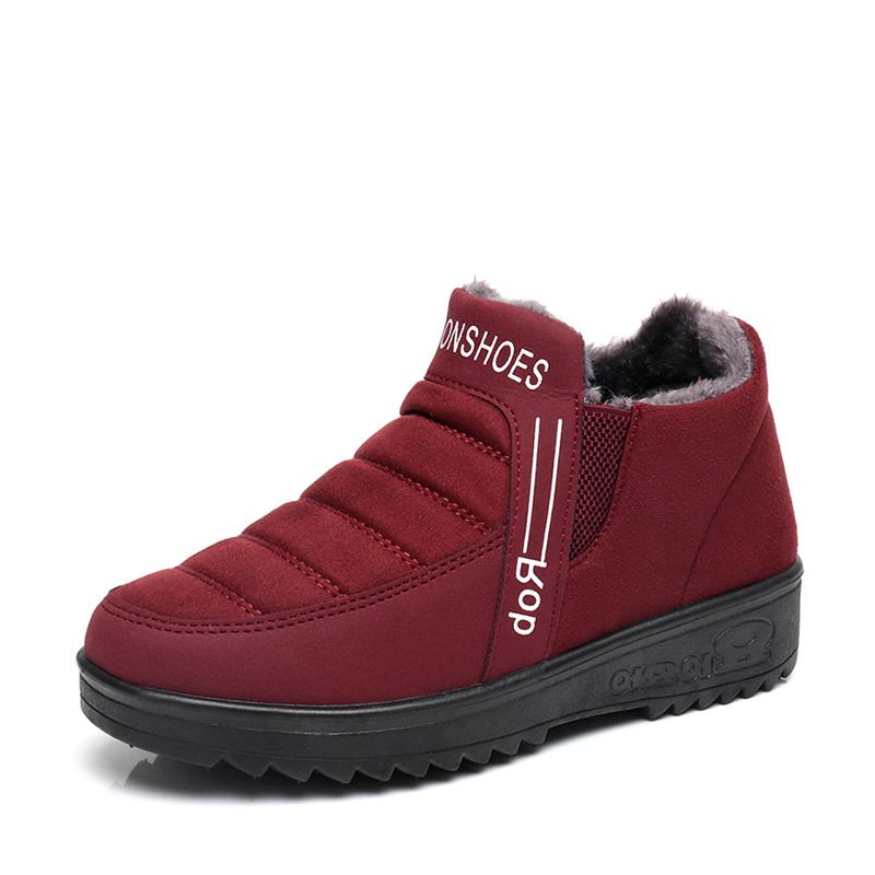 Fleece-lined Slip-On Ankle Women Boots