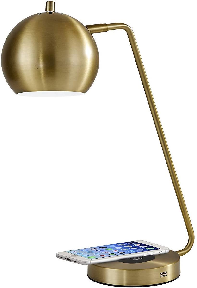 Desk Lamp Wireless Charging / Antique Brass