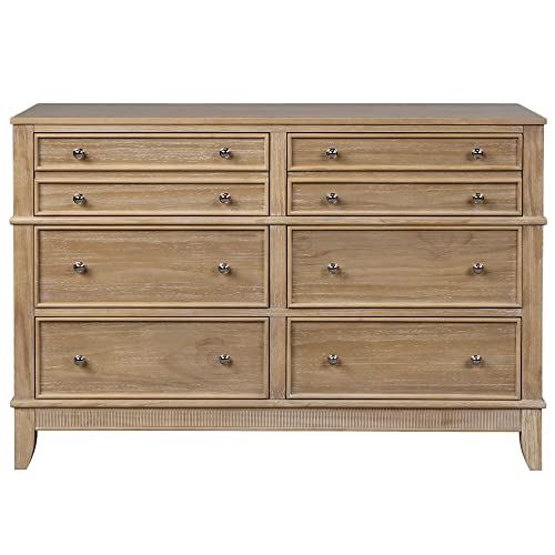 Knocbel Rustic 6-Drawer Dresser with Silver Finish Handle / 52��� W x 17.3��� D x 35��� H