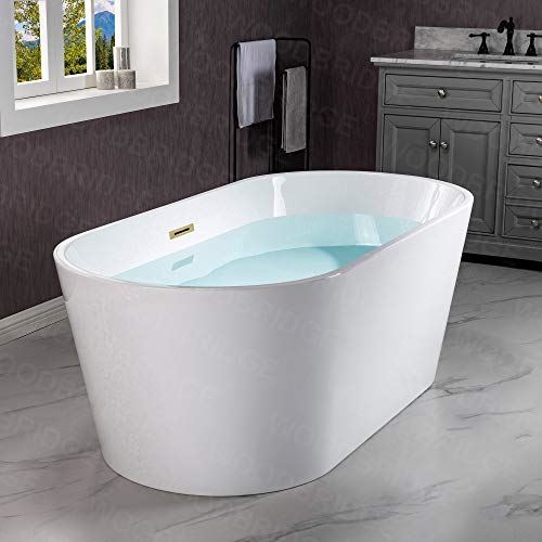 BTA1513-BG-Drain &O+ Pillow Bathtub, Brushed Gold