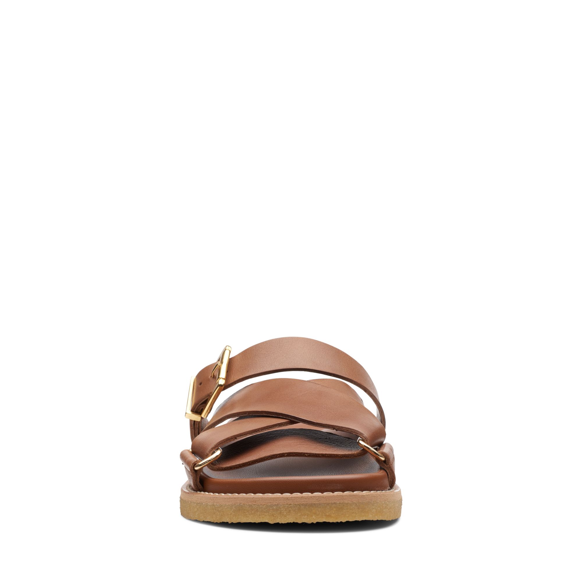 Women Sandals Desert Cross Tan Leather