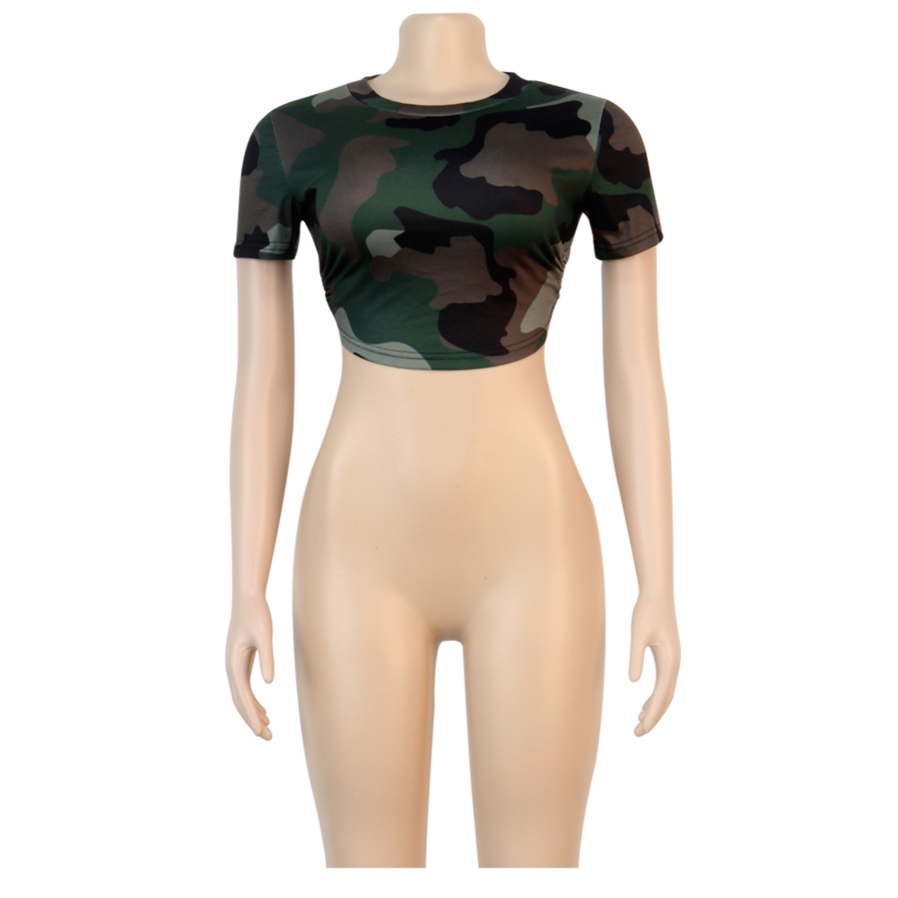Sexy Camou Print Crop Top