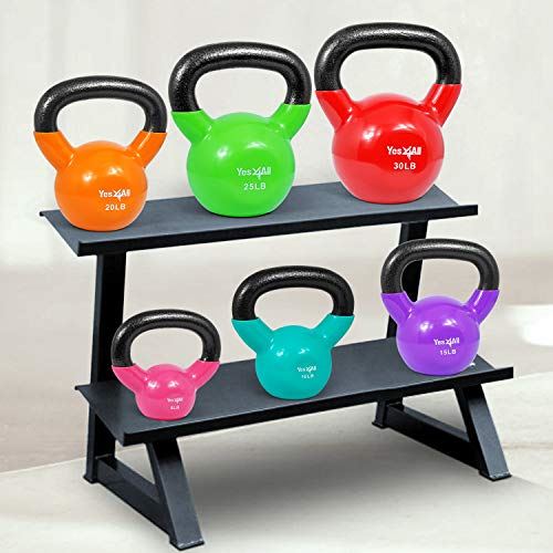 Yes4All Combo Special: Vinyl Coated Kettlebell Weight Sets , 5-30 lbs