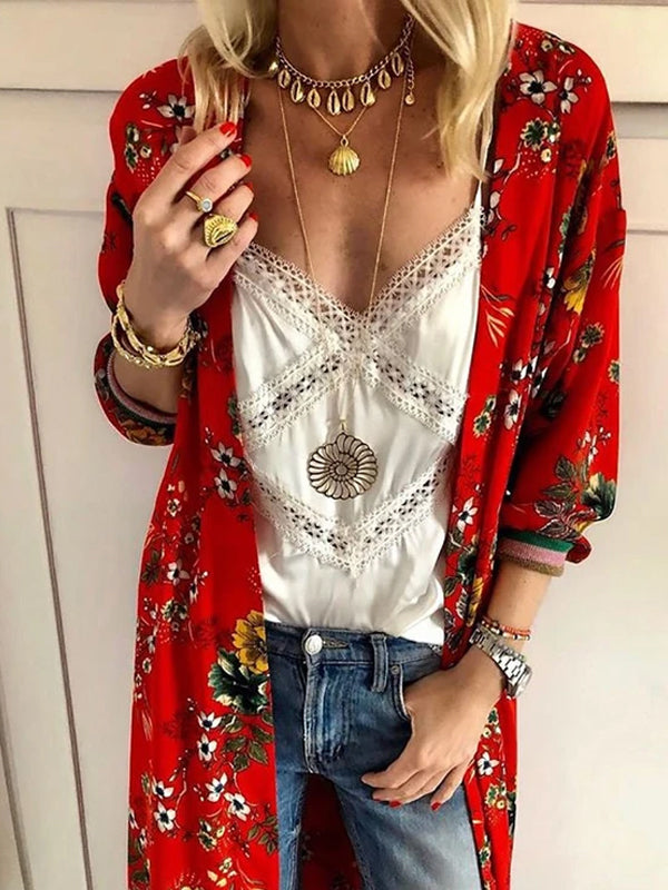 Flirt Printed Long Cardigan For Leisure