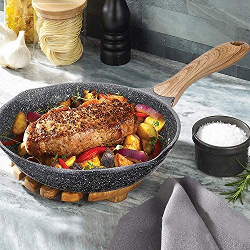 Nonstick, Induction Granite Coating Cookware Sets 18 Pieces with Frying Pan