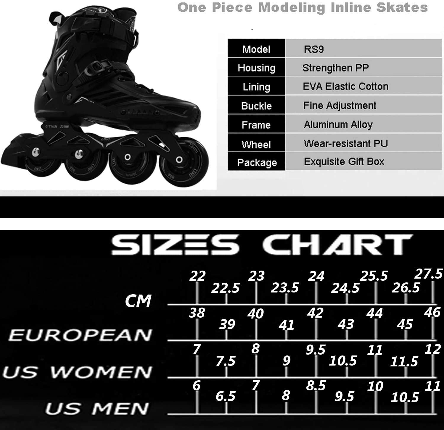LIKU Black Professional Inline Skates
