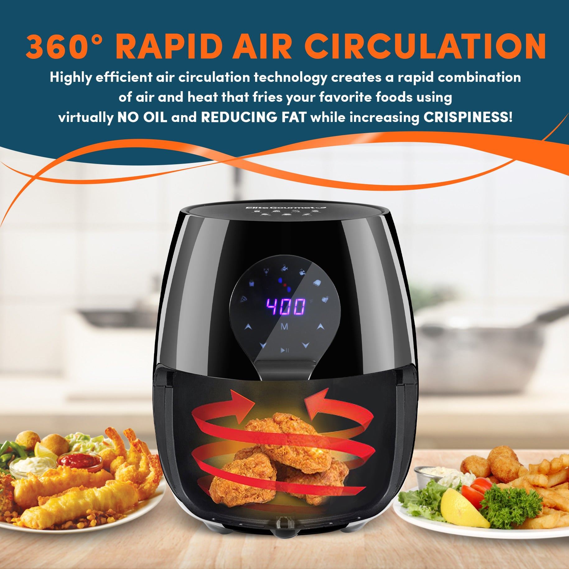 5.3 Qt. Programmable Digital Air Fryer Oil-Less Healthy Cooker