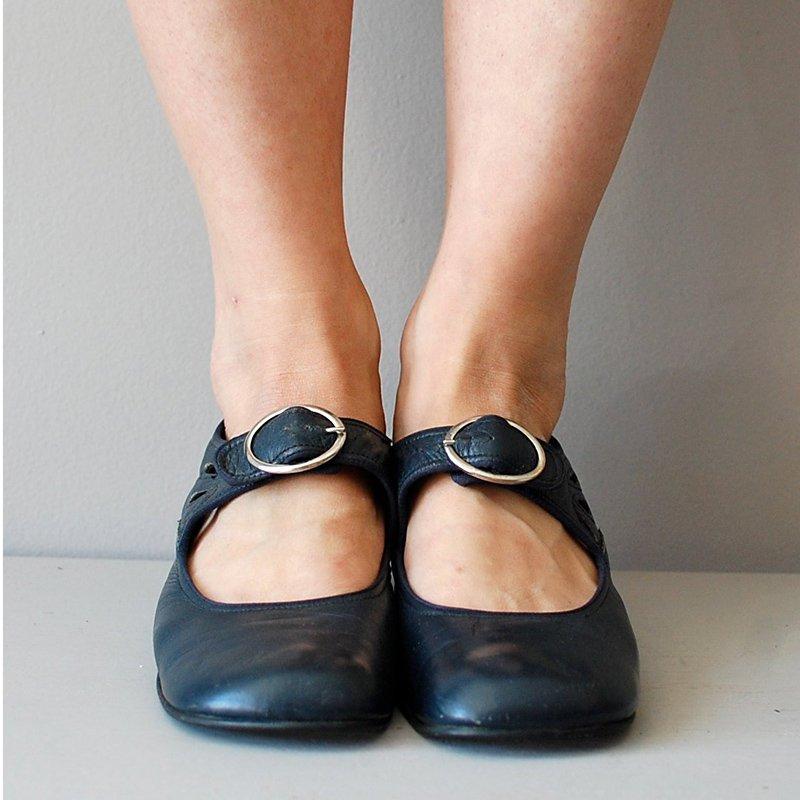 Mary Janes Blue Summer Low Heel Vintage  Women Shoes