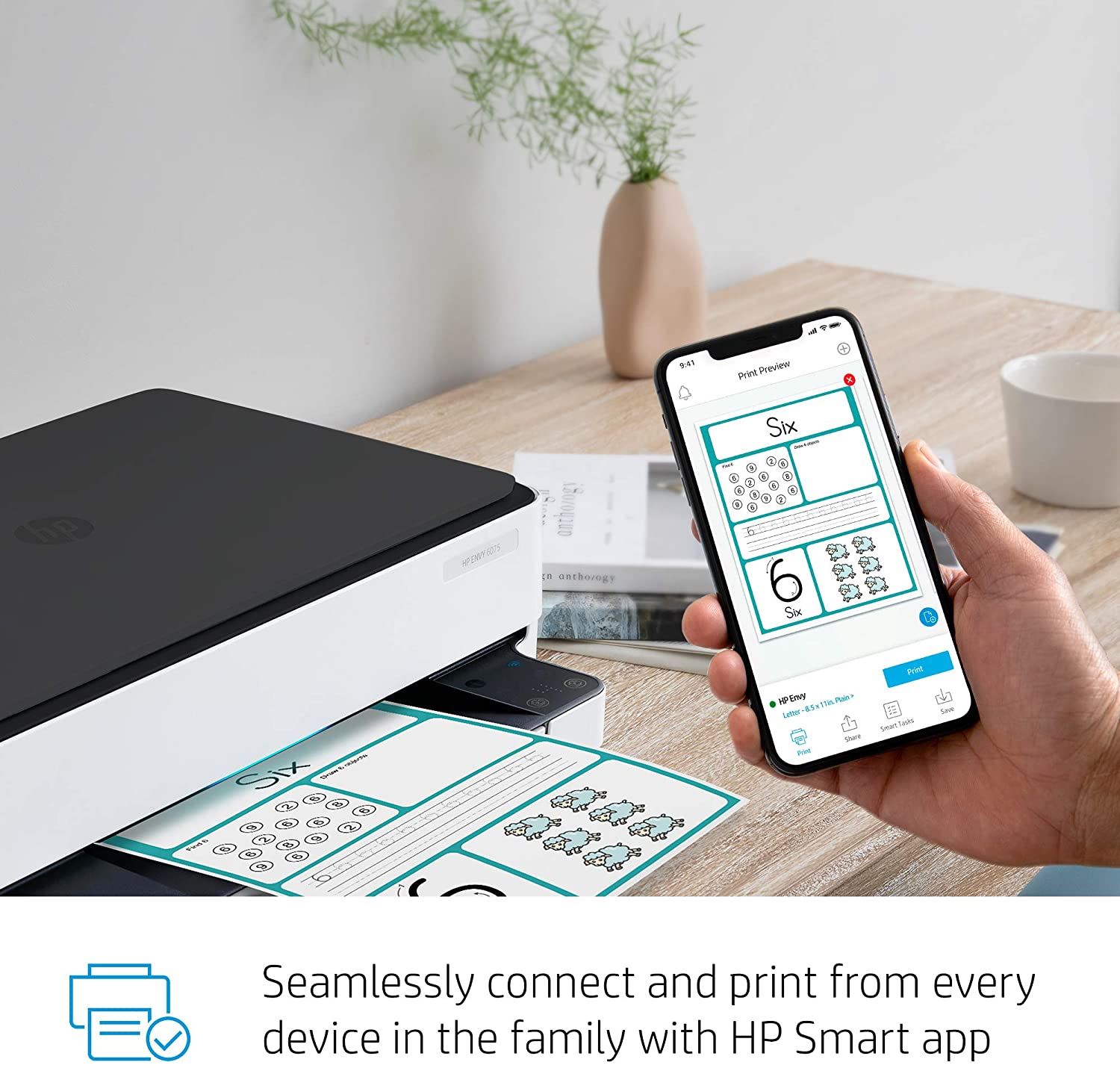 HP Envy 6075 Wireless All-in-One Printer, Includes 2 Years of Ink Delivered