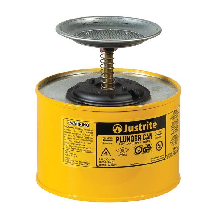 Justrite 10208 - 2 Quart Steel Plunger Can