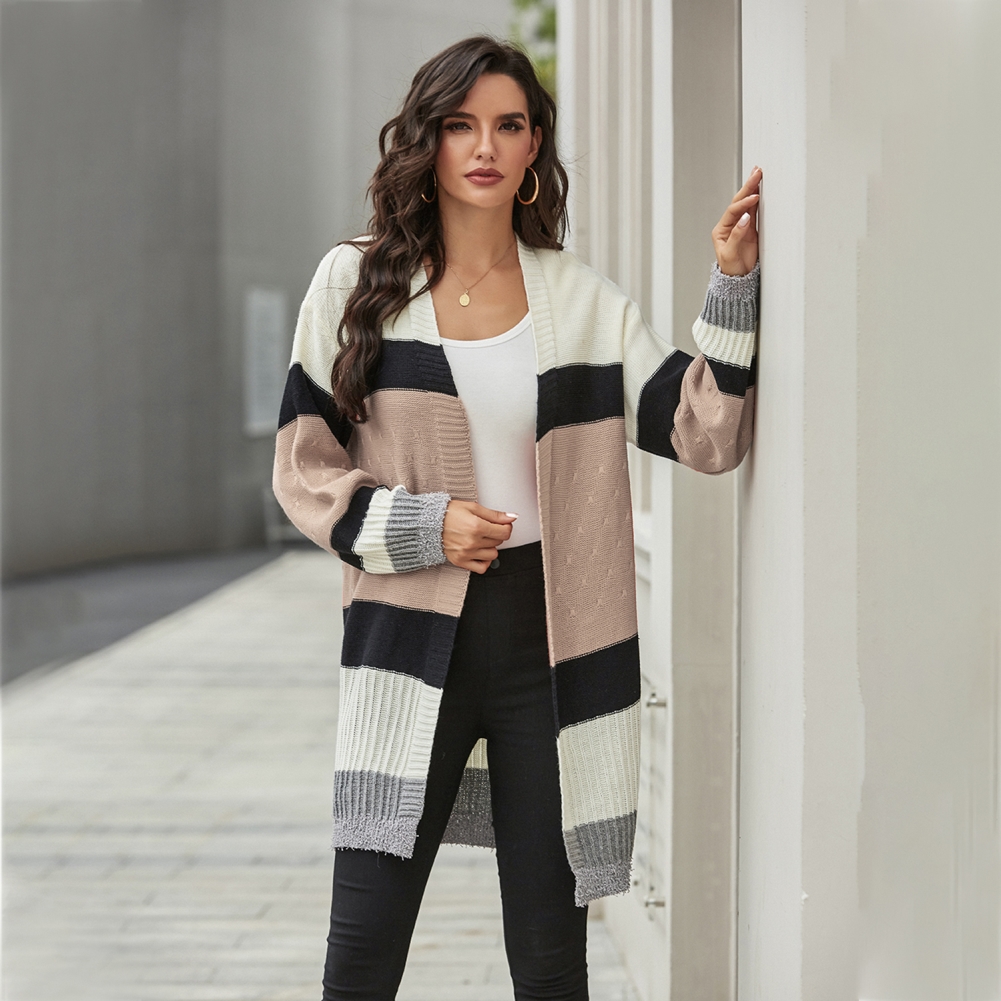 Autumn Contrast Long Cardigans