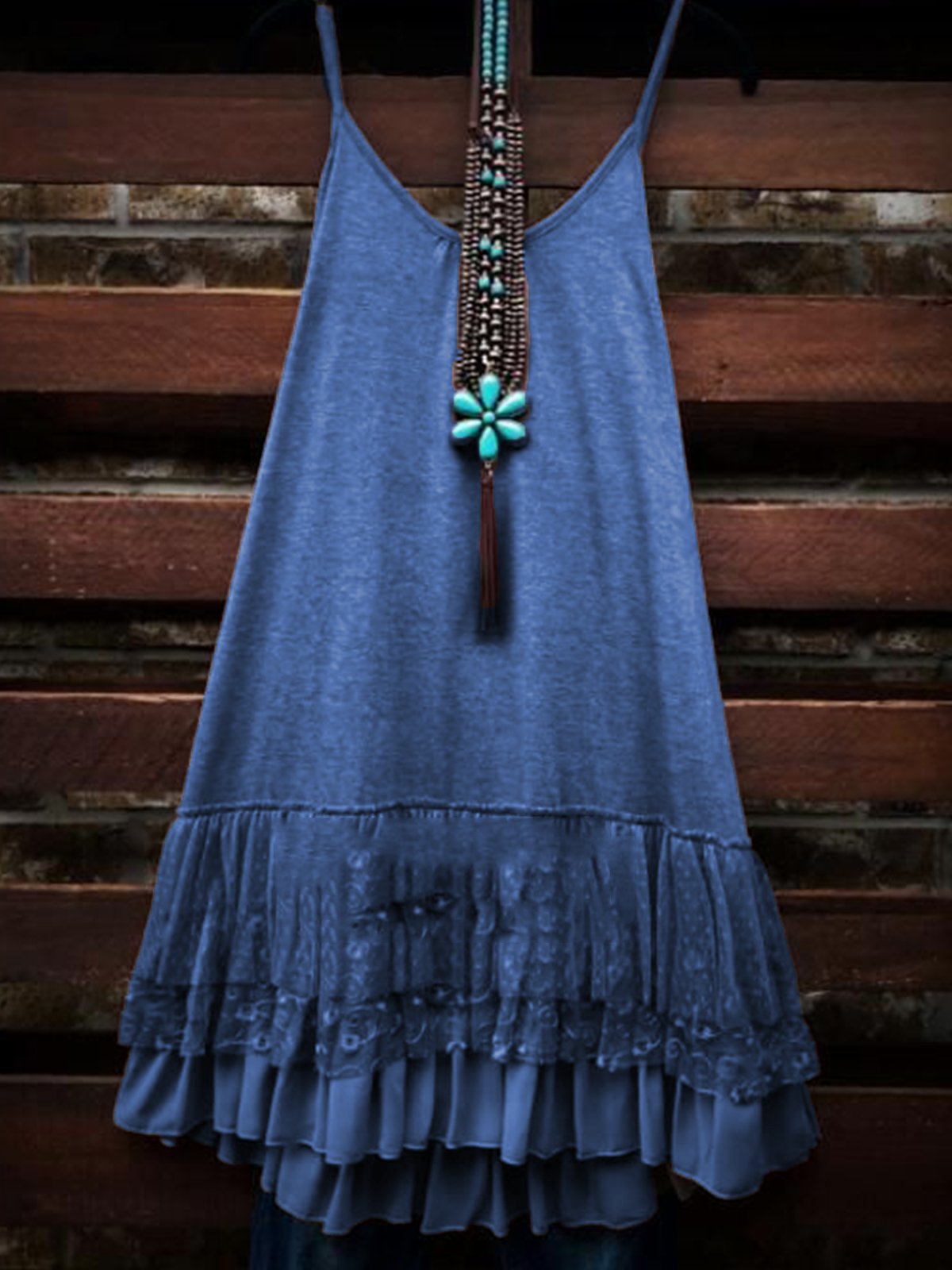 Cotton-Blend Sleeveless Round Neck Shirts & Tops