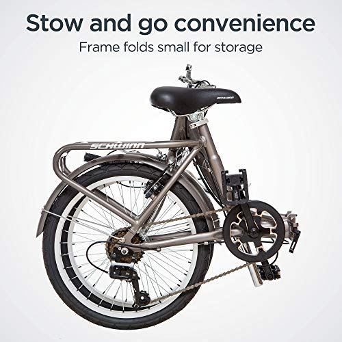 Loop Adult Folding Bike, 20-inch Wheels, 7-Speed Drivetrain, Rear Carry Rack