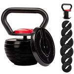 Adjustable Kettlebell Set,S trength Training Kettlebells 10-40 Lb (Black & Red)