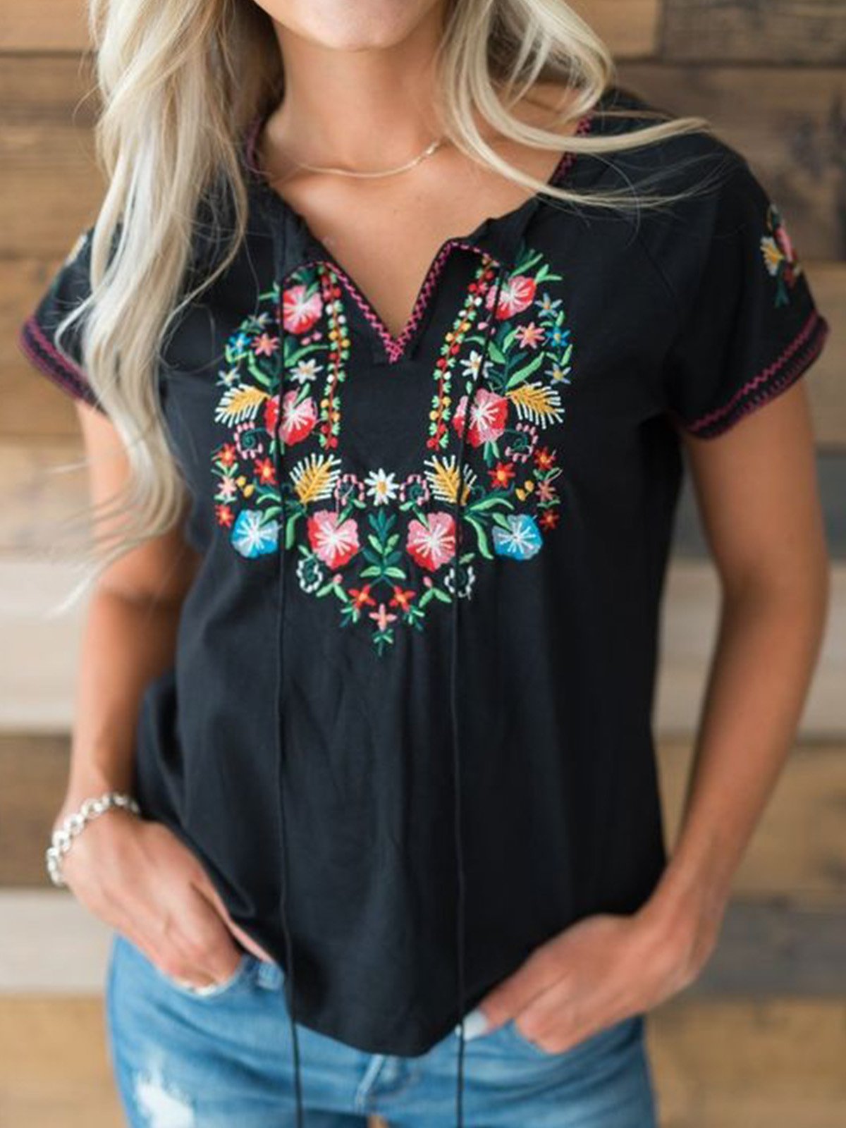Women Casual Loose Printed Tops Tunic T Shirt