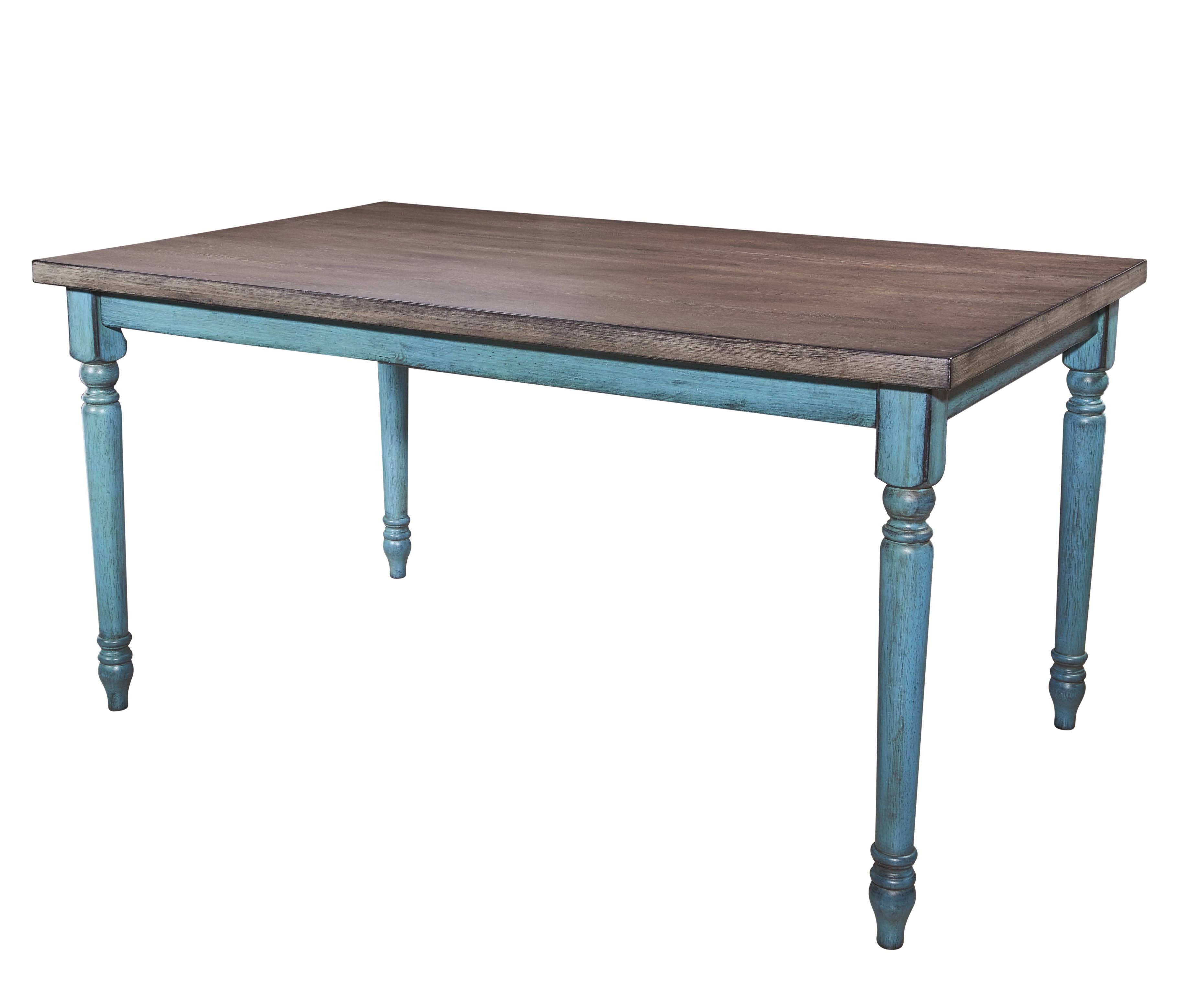 Powell Teal Blue Willow Dining Table