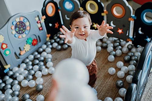 Safe Zone Playpen Gray Black Baby Playpen – Kids Activity Center Playard