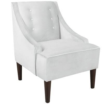 24x22 Wide Tufted Side Chair Wayfair Custom Upholstery Fabric: Velvet White