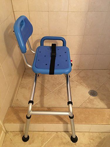 Sliding Bath Transfer Bench with Swivel Seat-Padded (Blue)