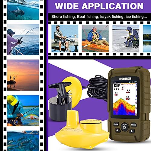 LUCKYLAKER Water Handheld Fish Finder Boat Wireless Transducer Fish Finders