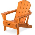 SERWALL Folding Adirondack Chair Patio Chair Lawn Chairs Outdoor Chairs Adirondack Chairs Weather Resistant for Patio Deck Garden, Backyard Deck, Fire Pit & Lawn Furniture – Orange
