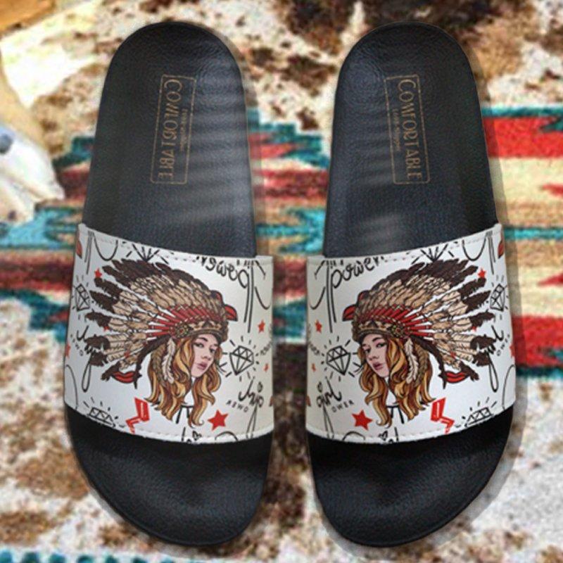 Indians Beauty Pu Casual All Season Slippers