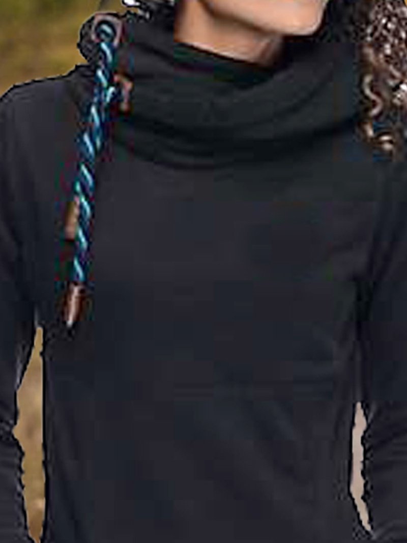 Long Sleeve Turtleneck Jersey Dresses