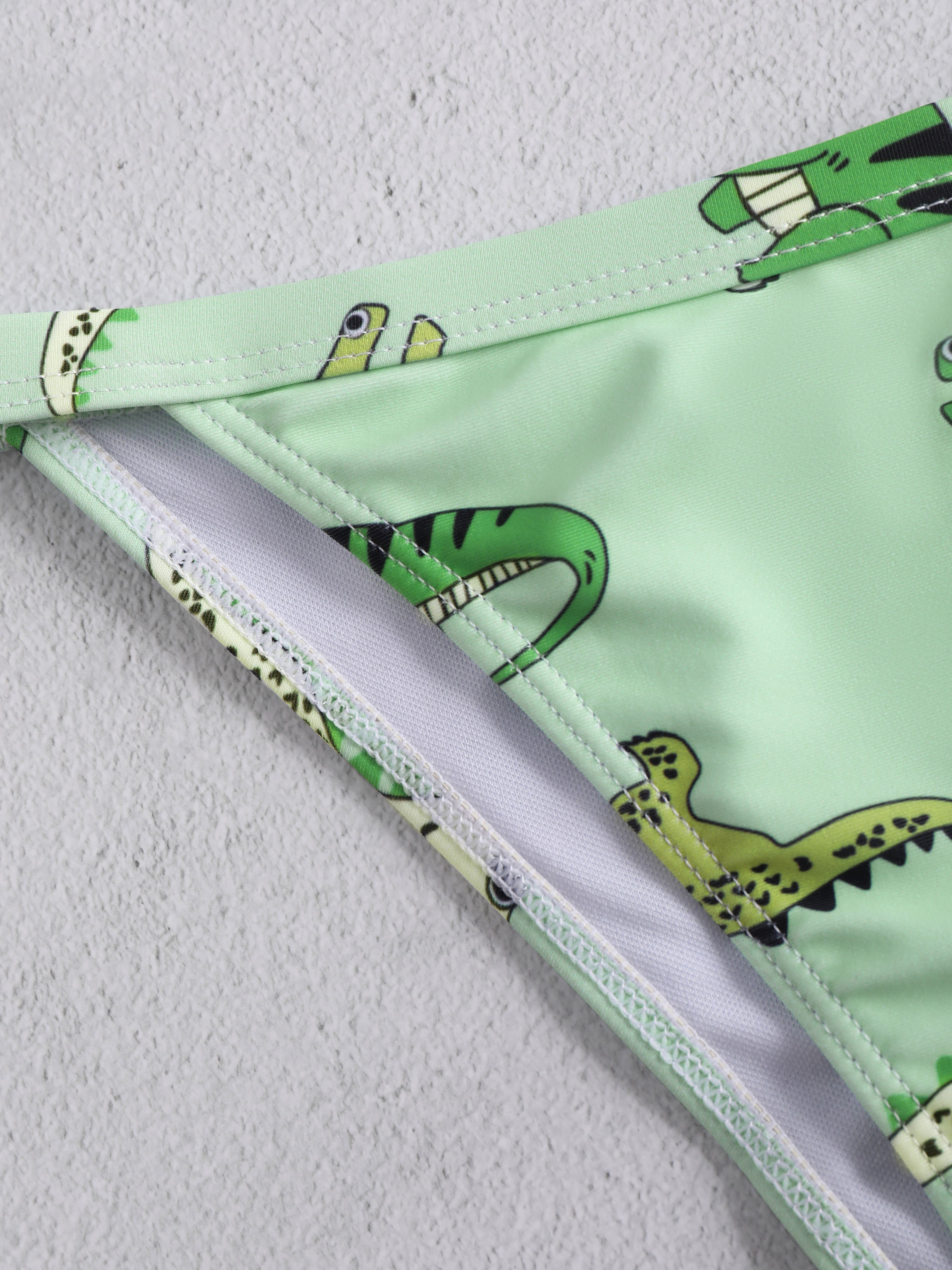 Cartoon Dinosaur Print Cami Bikini