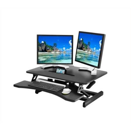 30.3 in. Rectangular Black Standing Desks with Adjustable Height