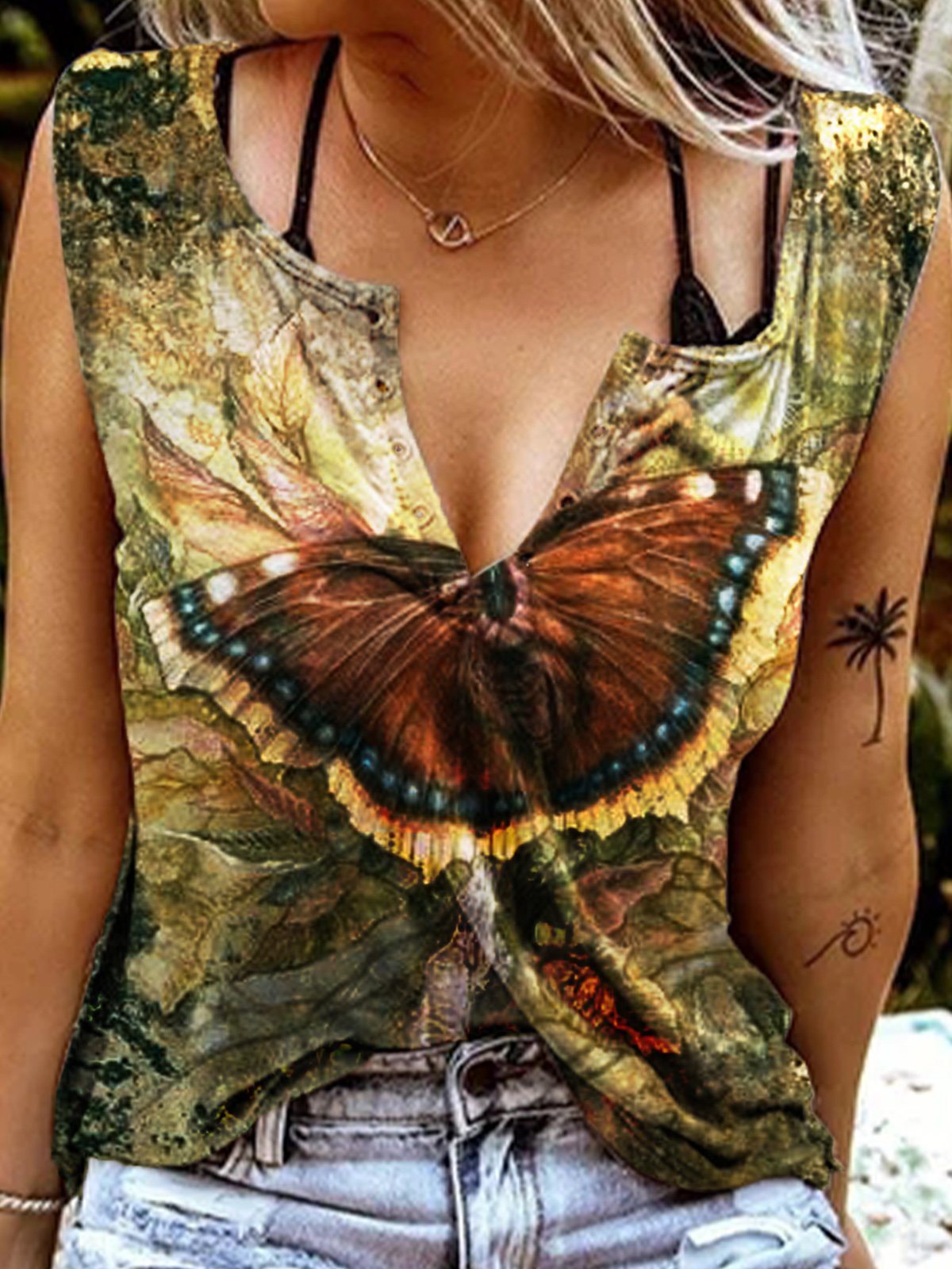 Cotton-Blend Vintage Shift Floral-Print Shirts & Tops