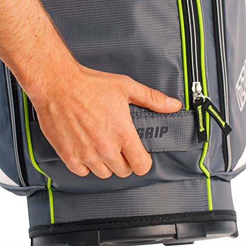 Izzo Golf Izzo Ultra-Lite Cart Golf Bag With Single Strap & Exclusive Features, Gray/Lime