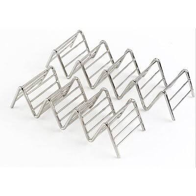 Set of 3 Stainless Steel Taco Holders Taco Stand Burrito Stand Space for 9 to 12 Hard or Soft Shell Tacos Prep Savour