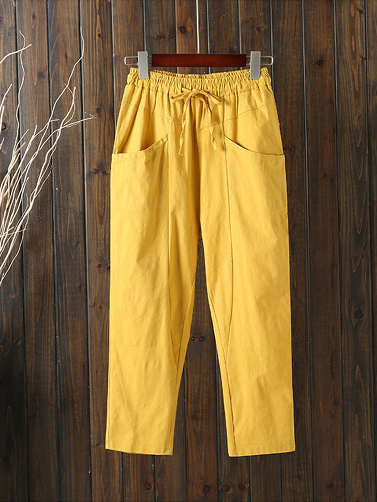 Plus Size Women Plain Casual Pants