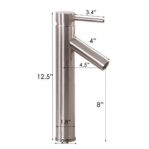 Tempered Bathroom Glass Vessel Sink & Brushed Nickel Faucet Combo